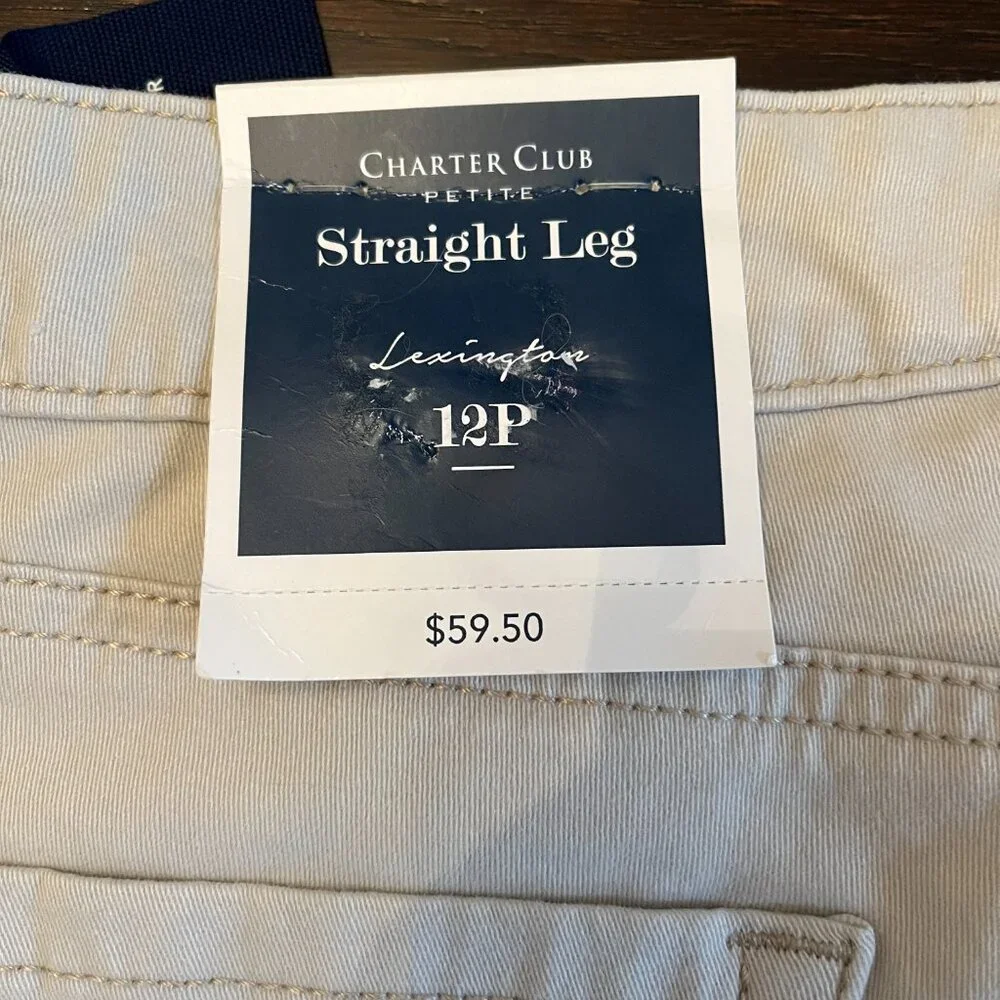 CHARTER CLUB LEXINGTON STRAIGHT Straight Leg Tummy Slimming Jeans Size 12P